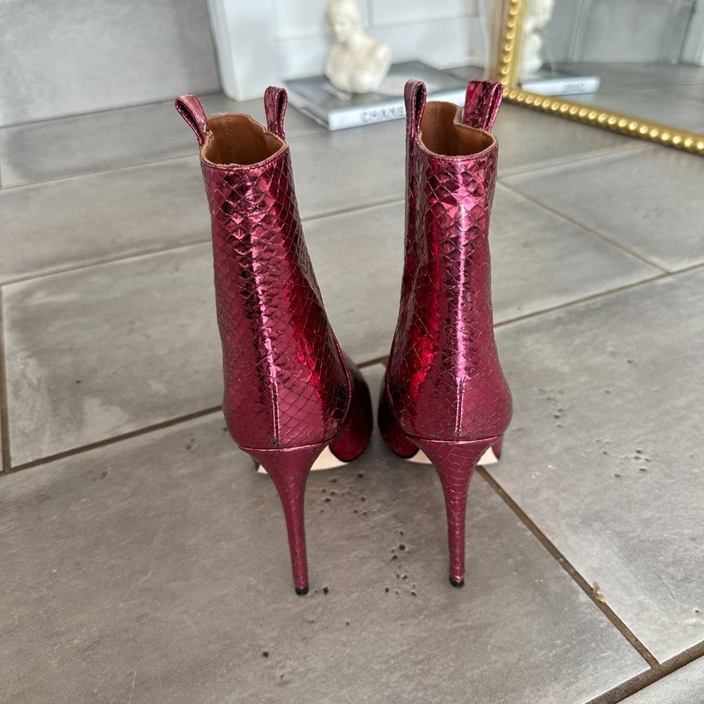 Paris Texas Metallic Snakeskin-Embossed Booties EU 39 - Picture 10 of 11